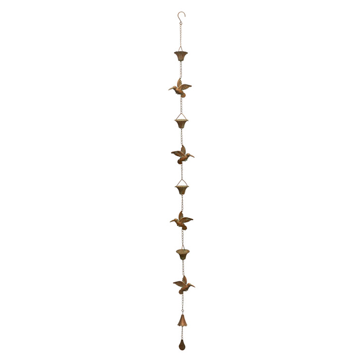 Copper Hummingbird Rain Chain