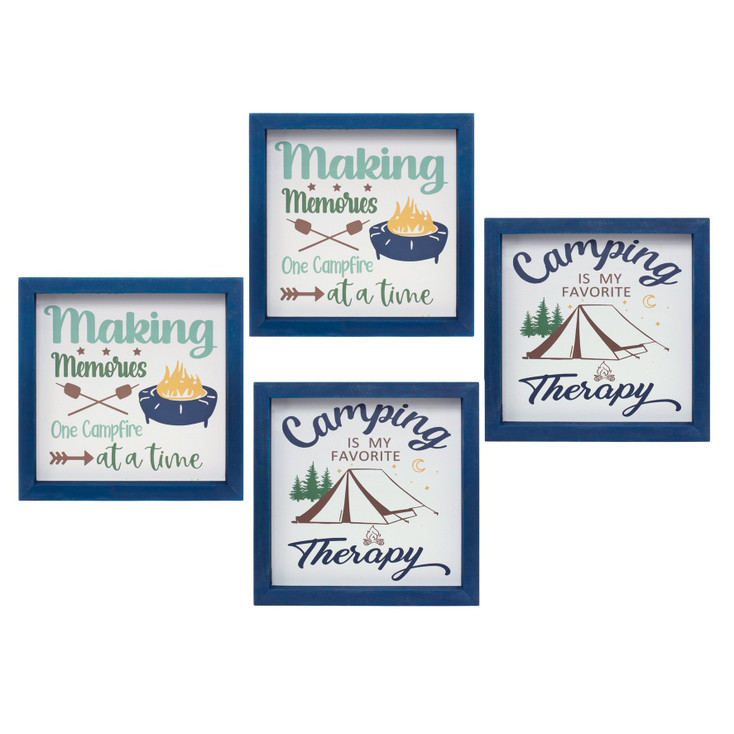 Camping and Campfire Memories Signs Set of 4