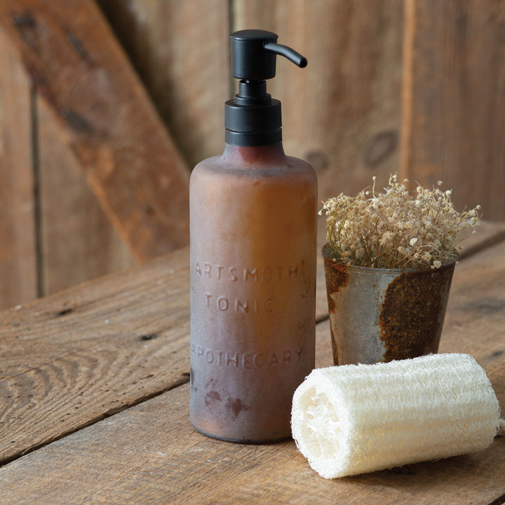 Apothecary Frosted Glass Soap and Lotion Dispenser