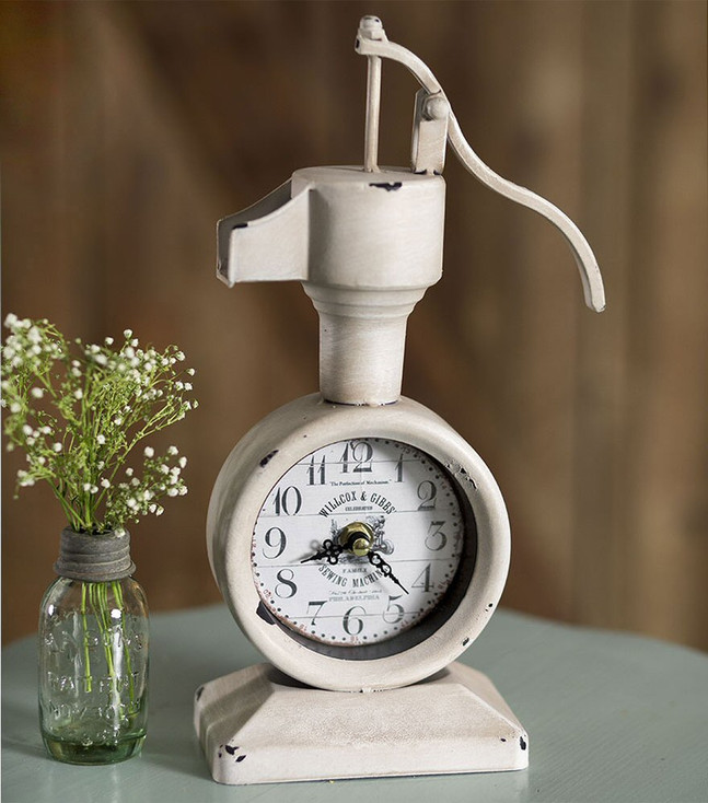 Water Pump Metal Tabletop Clock