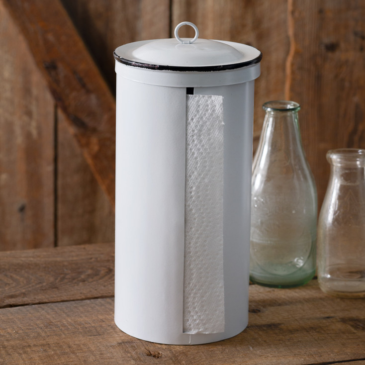 White Metal Paper Towel Holder Dispenser