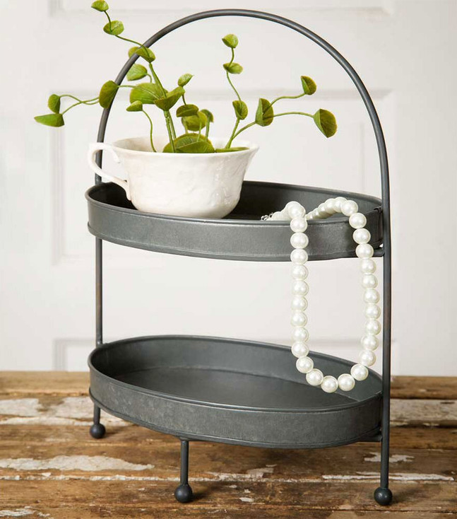 Two Tier Metal Serving Tray