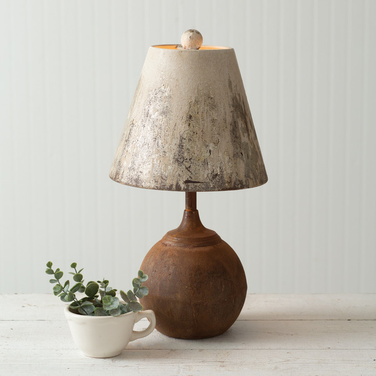 Iron Cannon Ball Table Lamp with Metal Lampshade