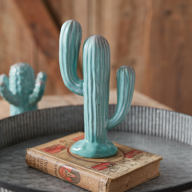 Two Arm Cactus Ceramic Sculpture