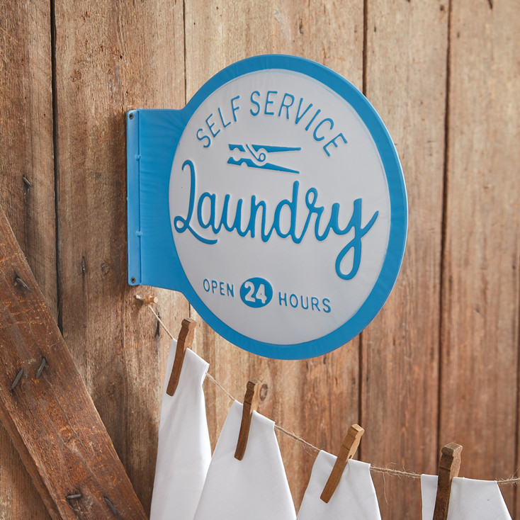 Self Service Laundry Metal Sign