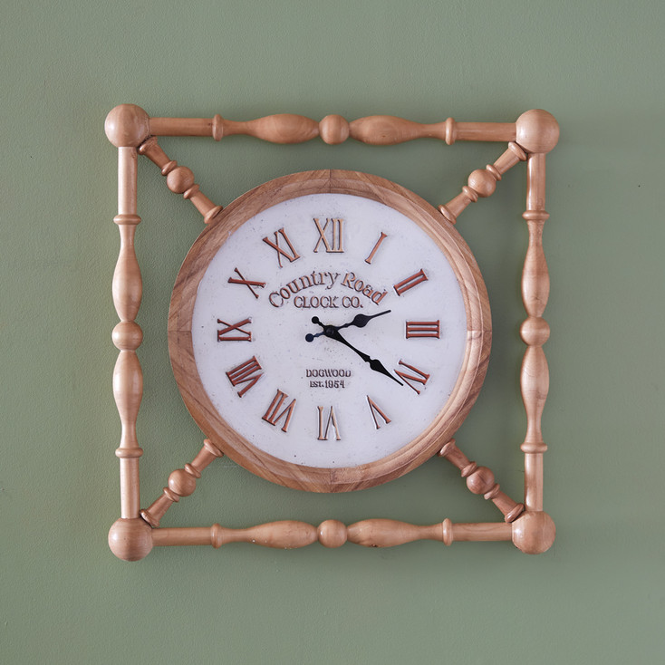 Old Time Country Wood Wall Clock