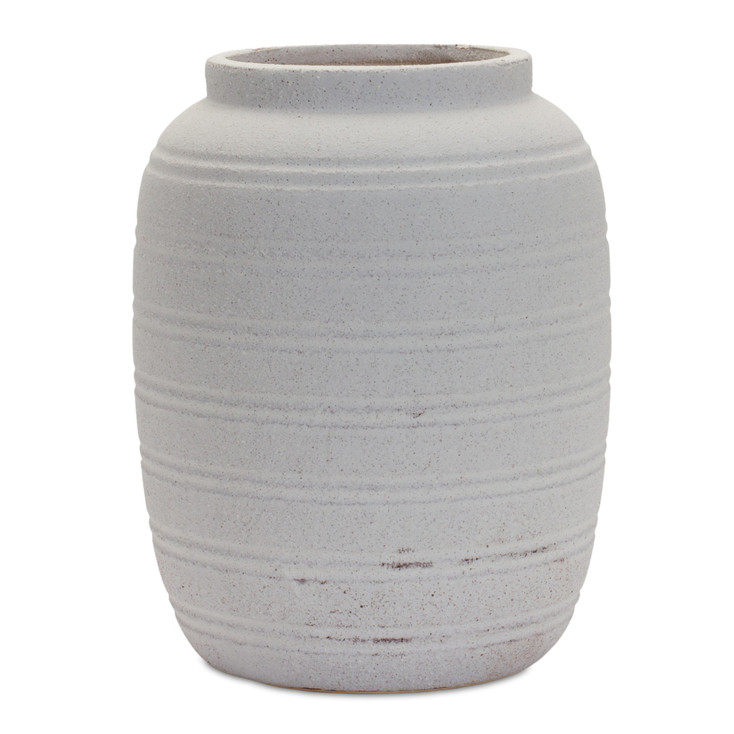 9.75" White Terra Cotta Vase