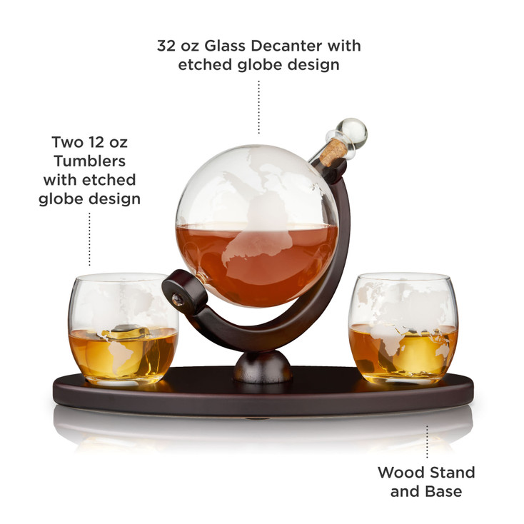 Globe Decanter & Whiskey Tumblers Set by Viski&reg;