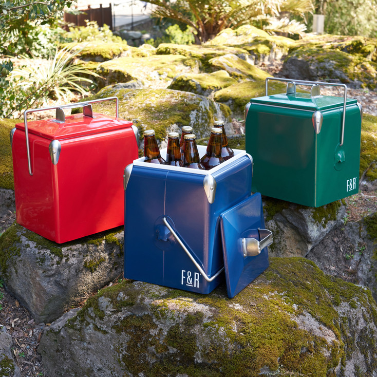 Red Vintage Metal Cooler by Foster & Rye