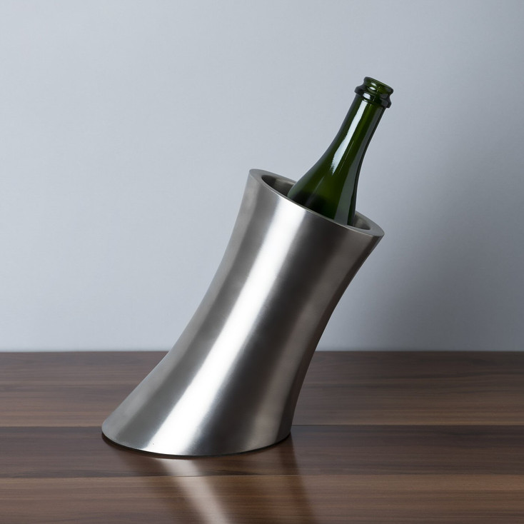 Convex Stainless Steel Wine Bottle Chiller by Viski
