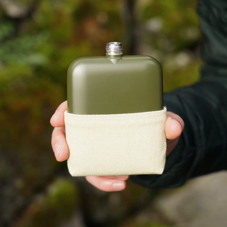 Matte Army Green Flask by Foster & Rye
