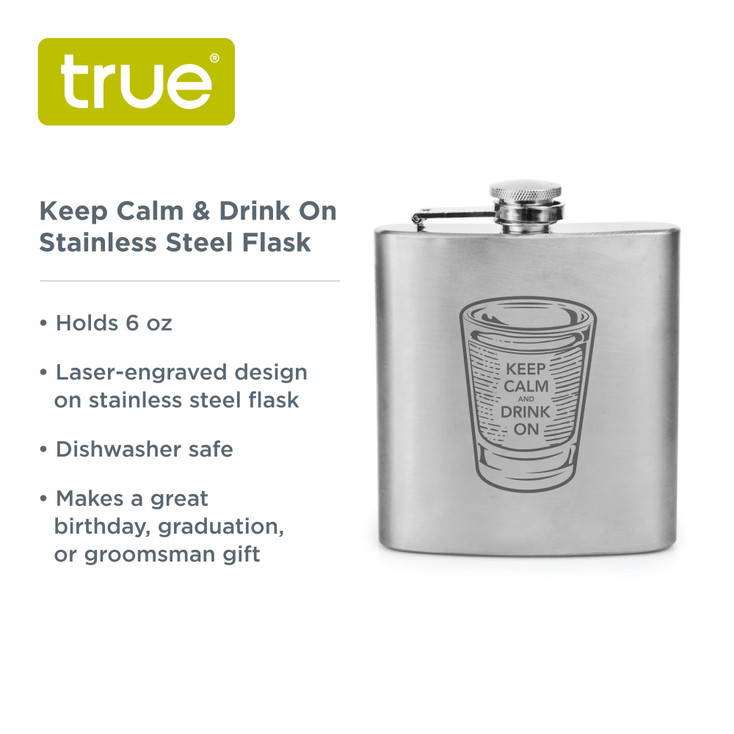 Keep Calm Stainless Steel Flask by True