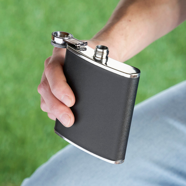 Monte Carlo: 6 oz Faux Leather Flask by True