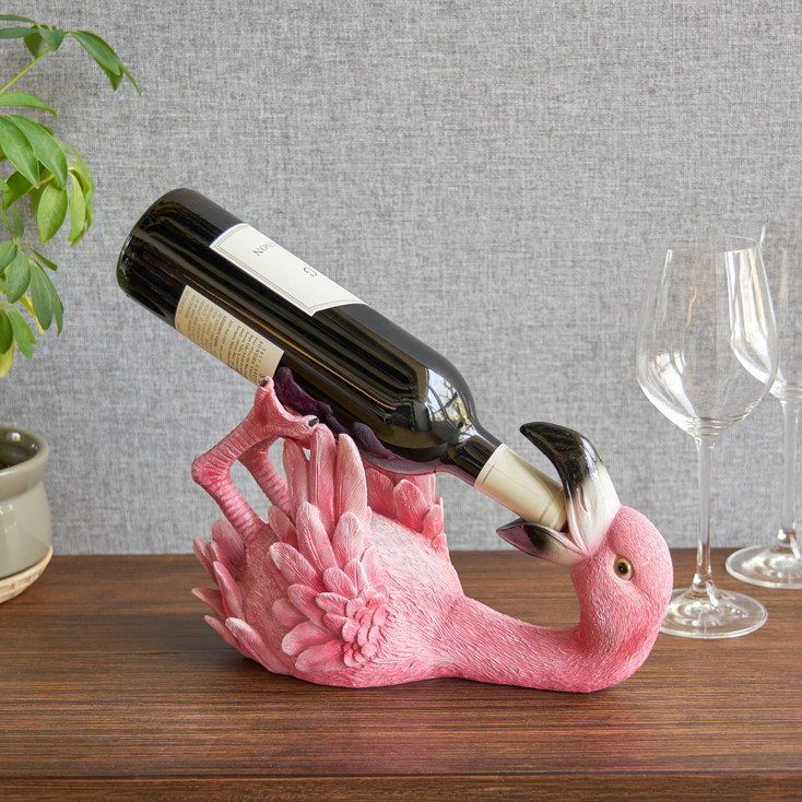 Polyresin Flirty Flamingo Bottle Holder by True