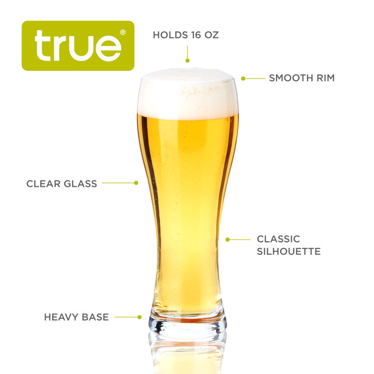 Wheat Beer Glasses by True, Set of 4