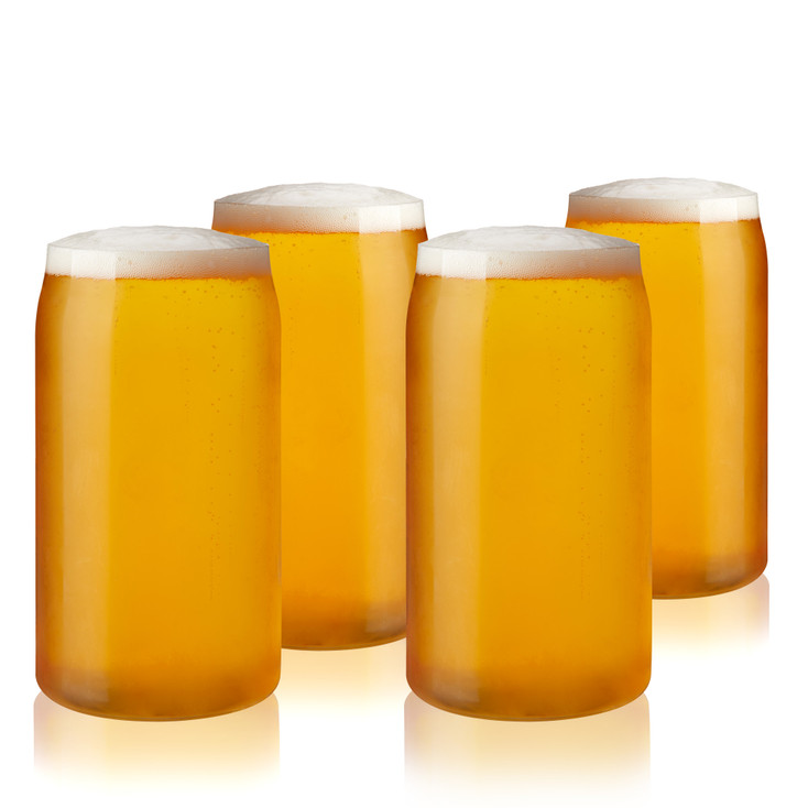 Beer Can Pint Glasses by True, Set of 4