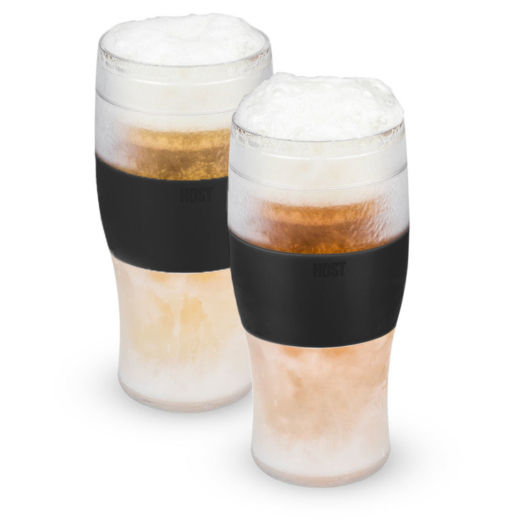 Beer FREEZE Cooling Cups in Black by Host, Set of 2