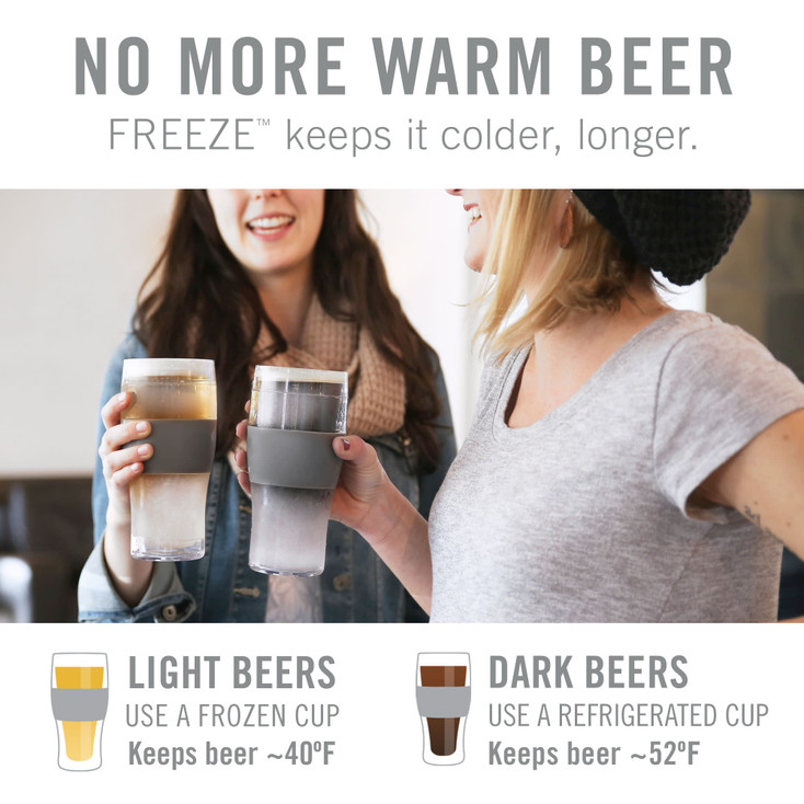 Beer FREEZE Cooling Cups in Black by Host, Set of 2