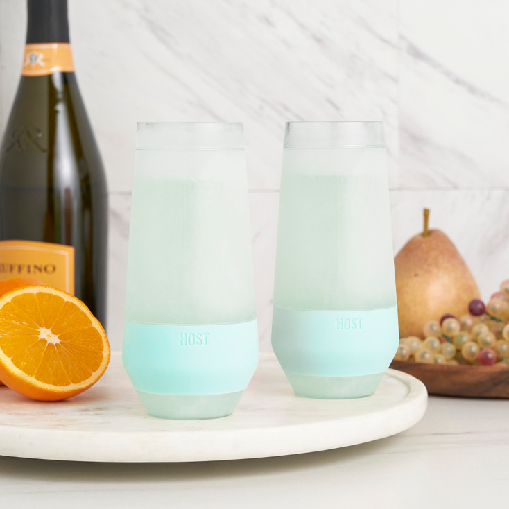 Champagne FREEZE in Seafoam Tint by Host, Set of 2