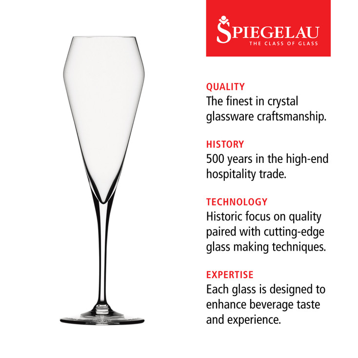 Spiegelau Willsberger 8.5 oz Champagne Flutes, Set of 4