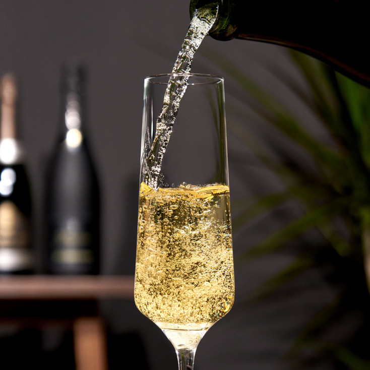 Reserve European Crystal Champagne Flutes by Viski, Set of 4