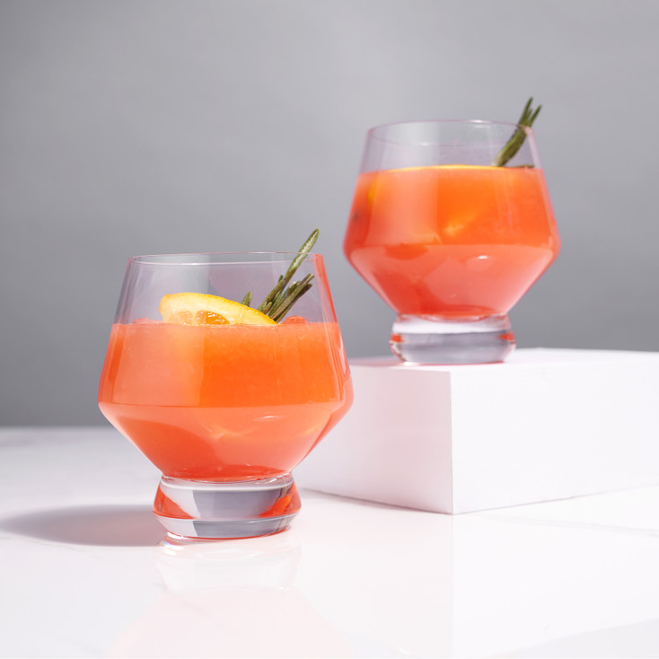Footed Crystal Punch Cups (Glasses) by Viski, Set of 2
