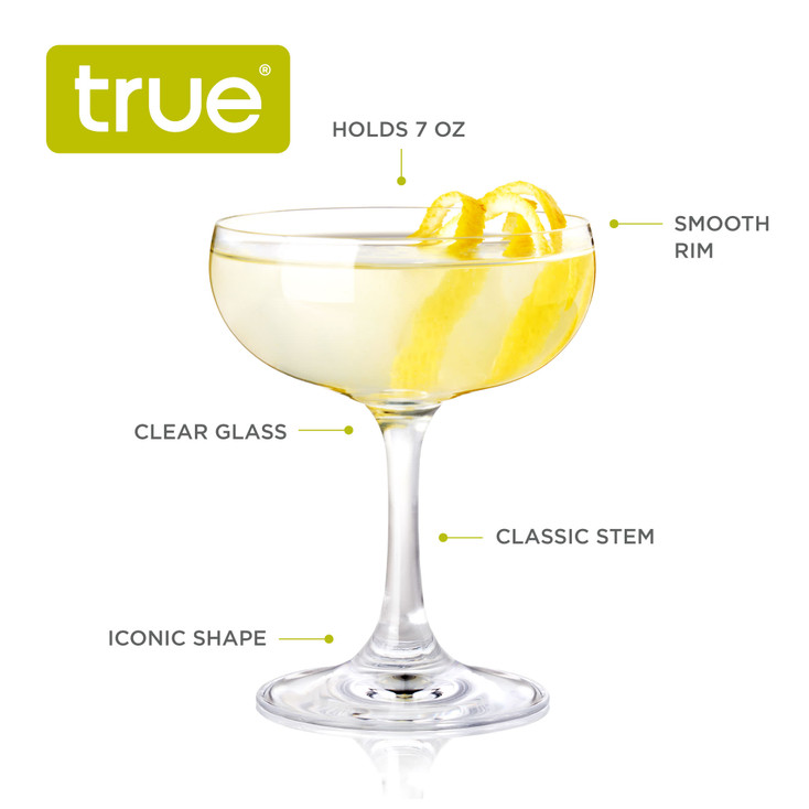 7 oz Coupe Glasses by True, Set of 4