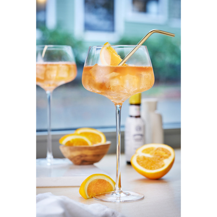 Angled Crystal Amaro Spritz Glasses by Viski, Set of 2