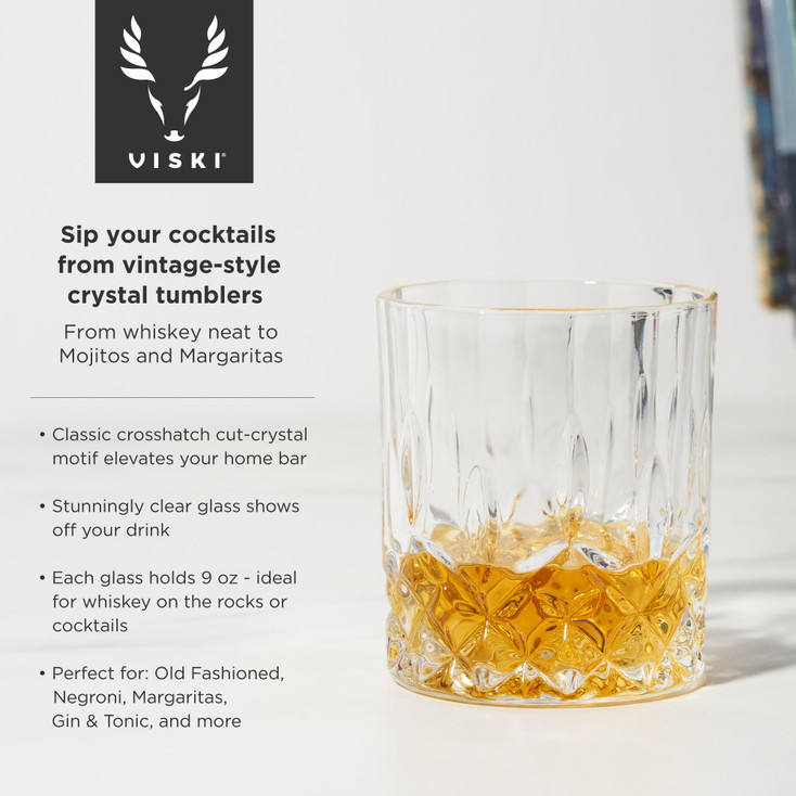 Admiral Crystal Tumblers by Viski, Set of 2