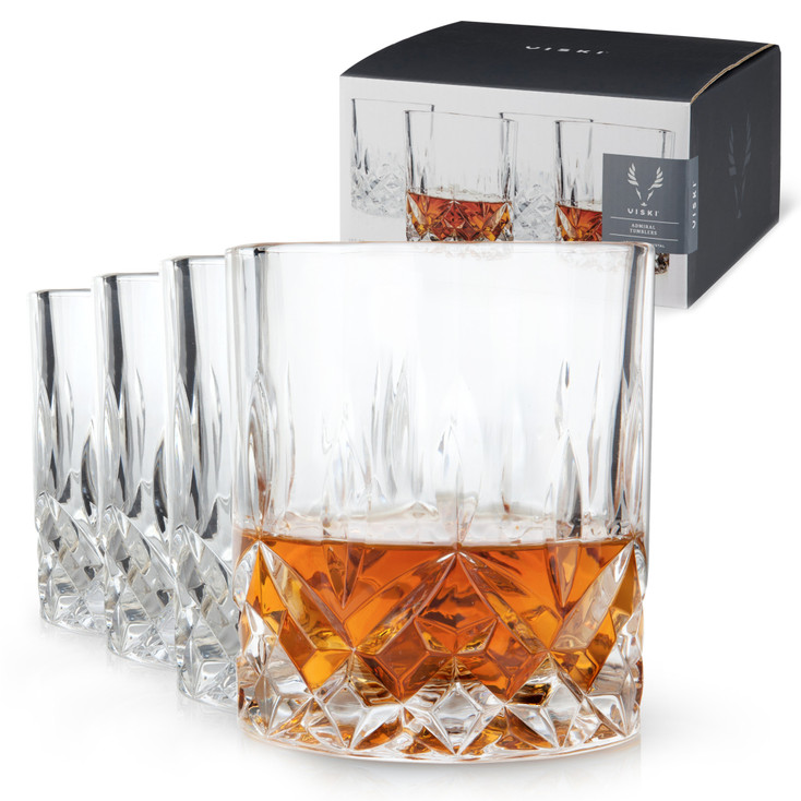 Admiral Crystal Tumblers by Viski, Set of 4