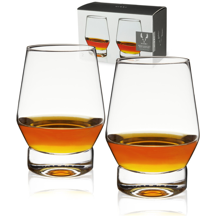 Heavy Base Crystal Whiskey Glasses by Viski, Set of 2