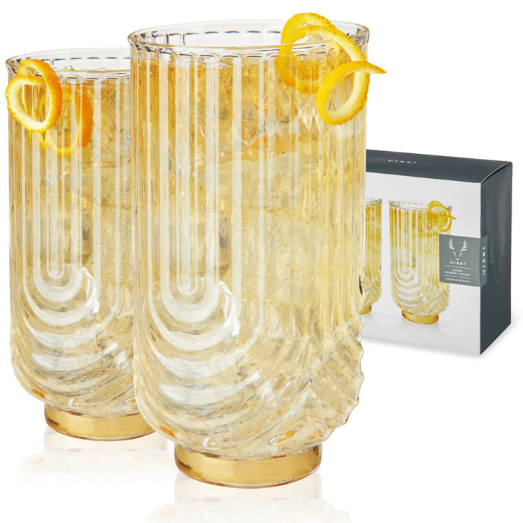Gatsby Highball Glasses by Viski, Set of 2