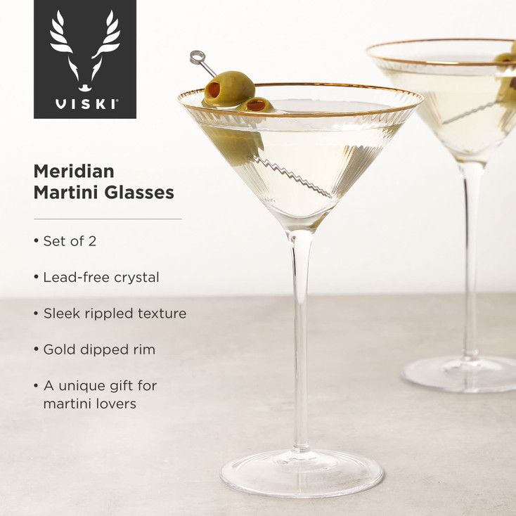 Meridian Martini Glasses by Viski, Set of 2