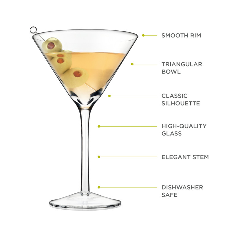 Manhattan Martini Glasses by True, Set of 4