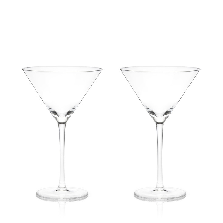 Stemmed Crystal Martini Glasses by Viski, Set of 2