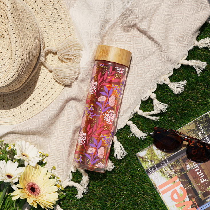 Blair Botanical Bliss Glass Travel Infuser Mug by Pinky Up