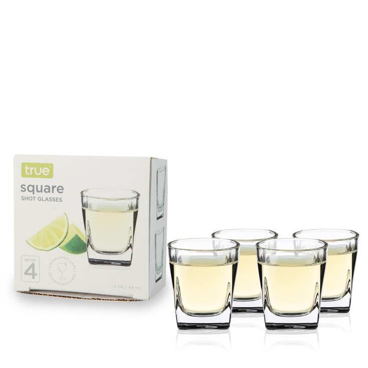 Square Shot Glasses by True, Set of 4
