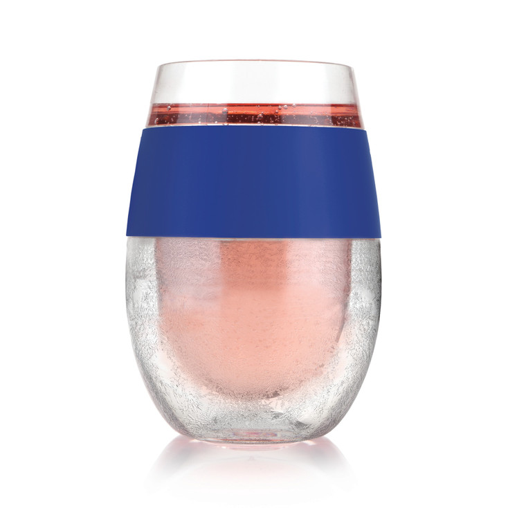 Wine FREEZE in Blue Wine Glasses by Host, Set of 2