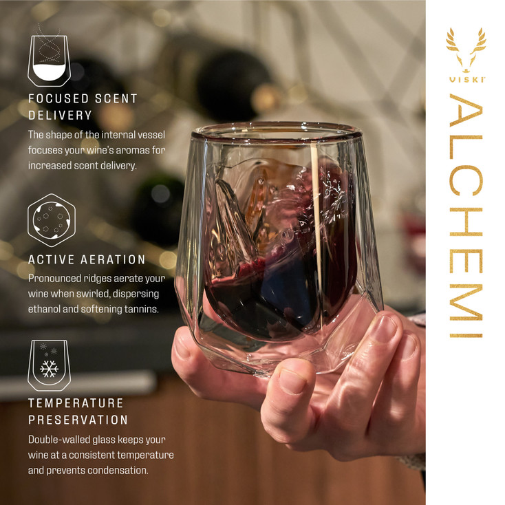 Alchemi Aerating Stemless Wine Tasting Glass by Viski