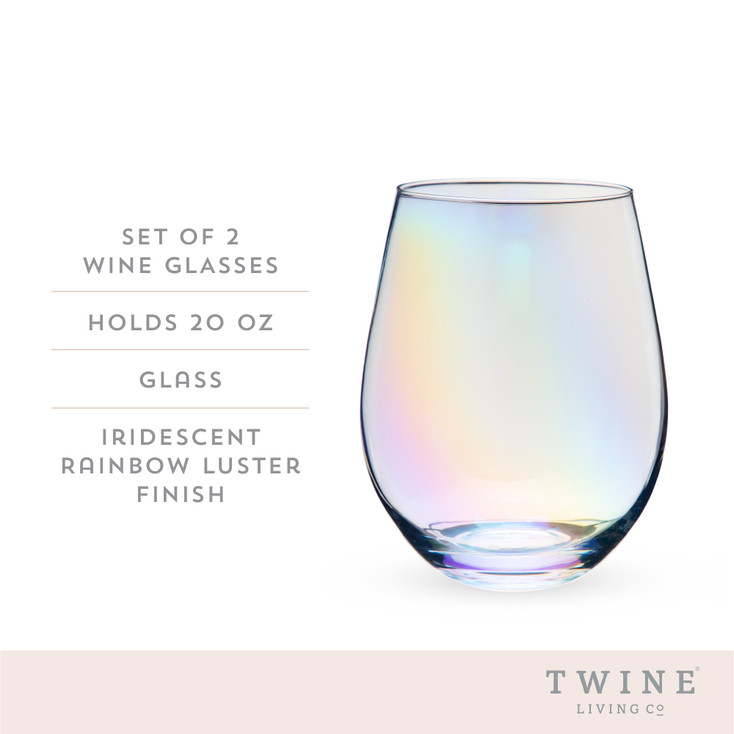 Luster Stemless Wine Glasses by Twine Living, Set of 2