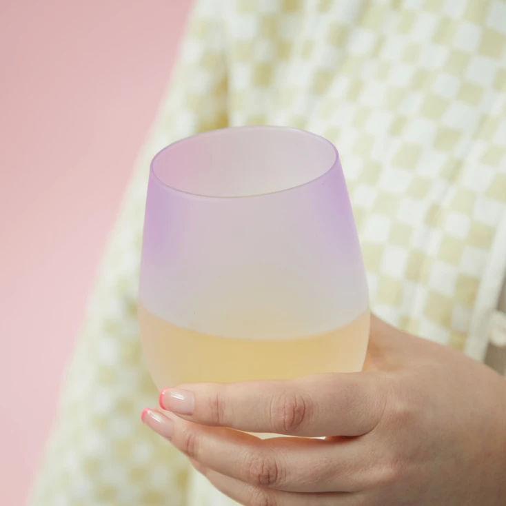 Frosted Ombre Stemless Wine Glasses by Blush, Set of 4