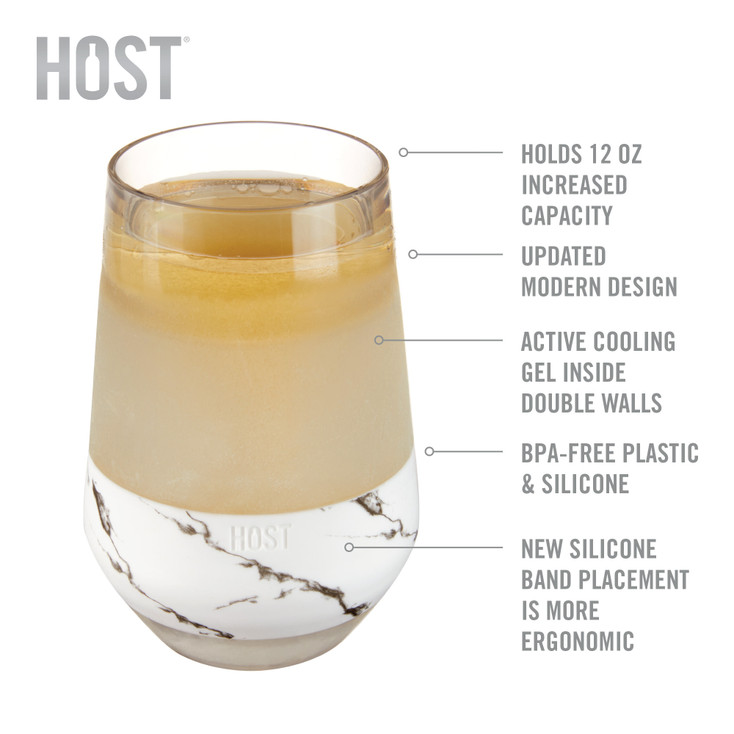 Wine FREEZE XL in Marble Wine Glasses by Host, Set of 2