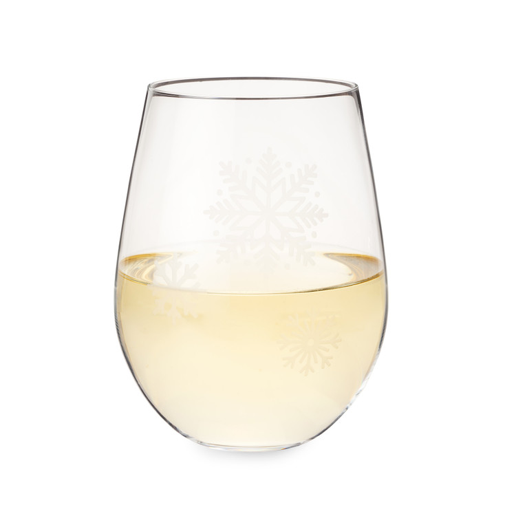 Scattered Snowflakes Stemless Wine Glass by Twine Living