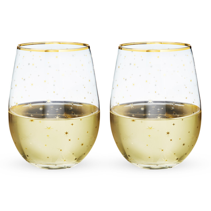 Starlight Stemless Wine Glasses by Twine Living, Set of 2