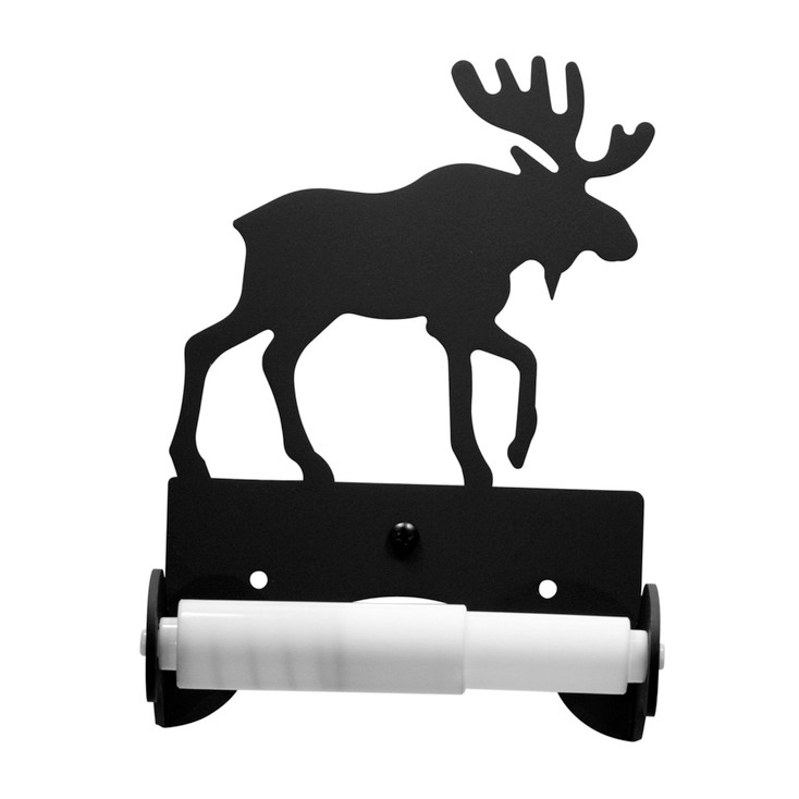Moose Metal Toilet Paper Holder with Roller
