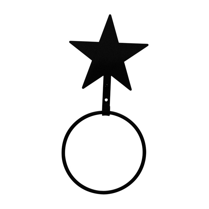 Star Black Metal Towel Ring