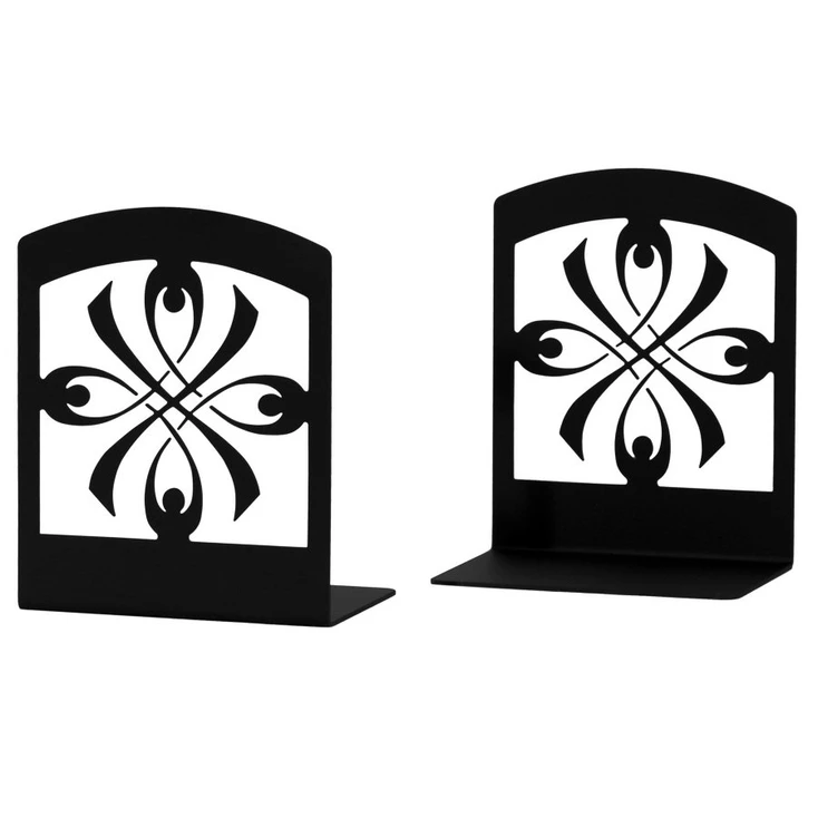 6" Ribbon Black Metal Bookends