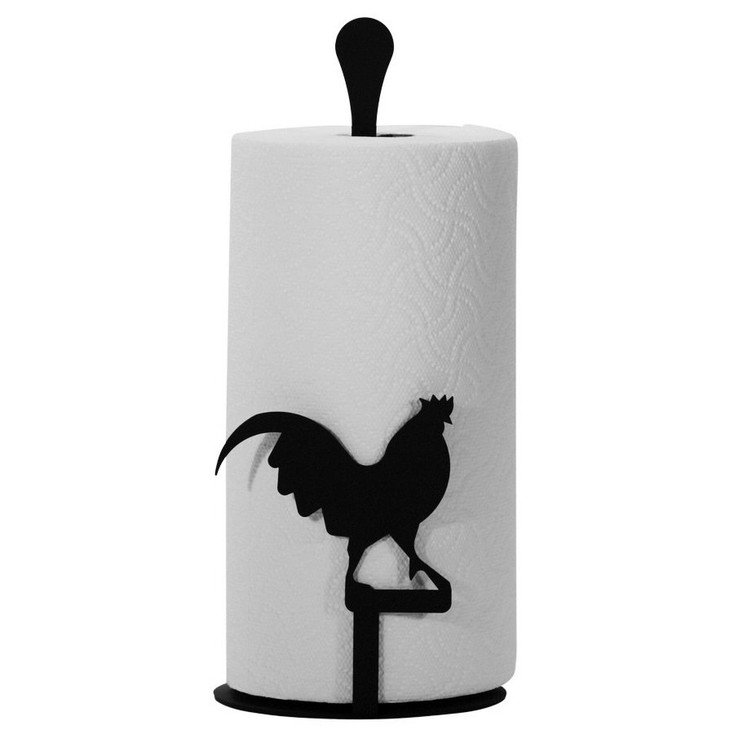 Rooster Metal Paper Towel Stand