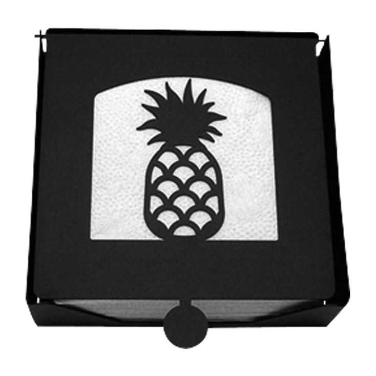 Pineapple Metal Flat Napkin Holder with Lid