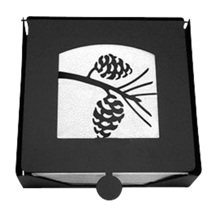 Pinecone Metal Flat Napkin Holder with Lid